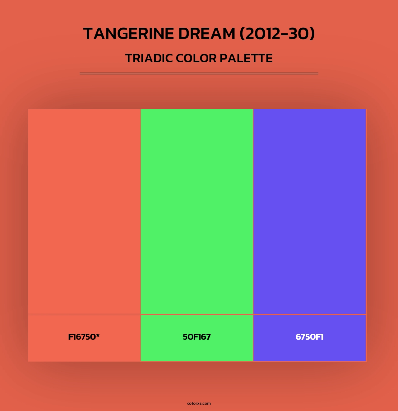 Tangerine Dream (2012-30) - Triadic Color Palette