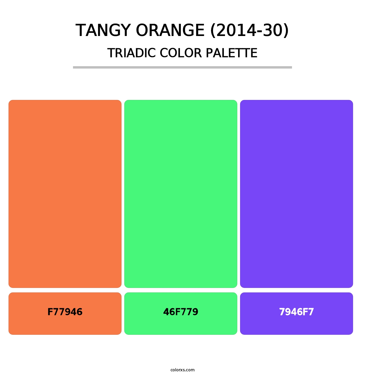 Tangy Orange (2014-30) - Triadic Color Palette