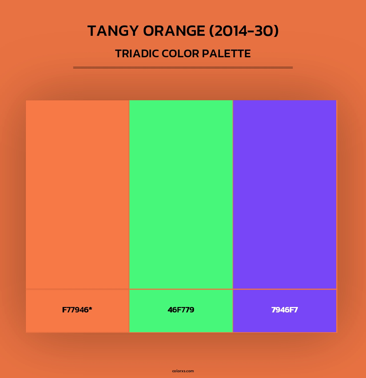 Tangy Orange (2014-30) - Triadic Color Palette