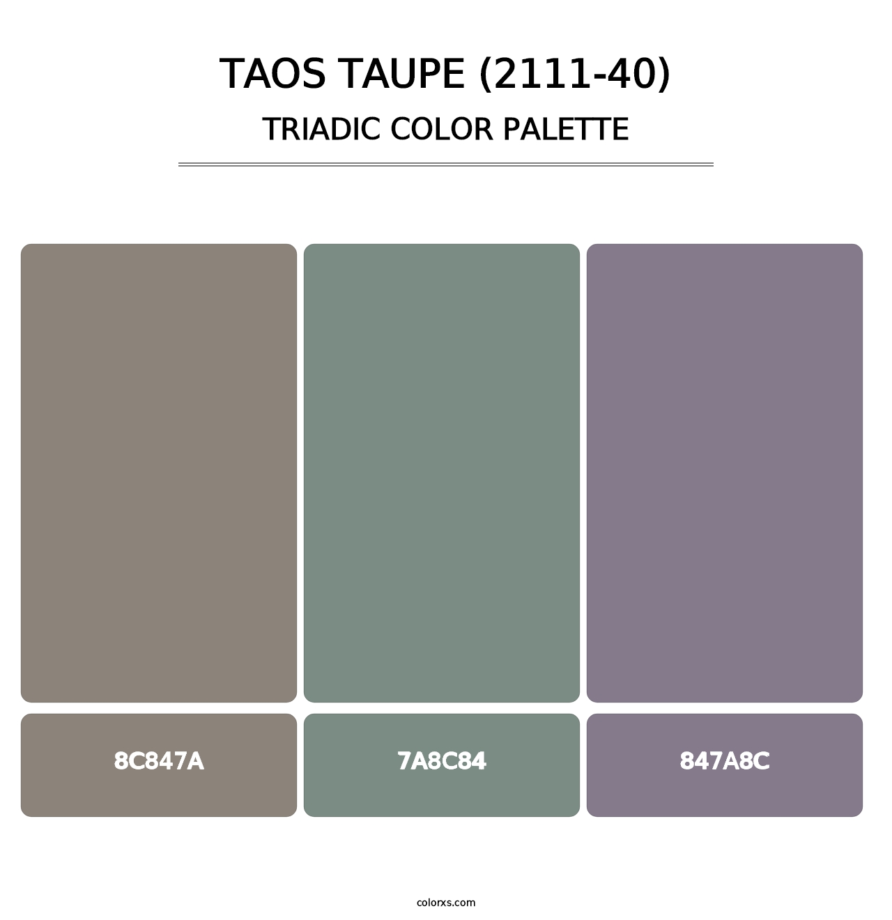 Taos Taupe (2111-40) - Triadic Color Palette