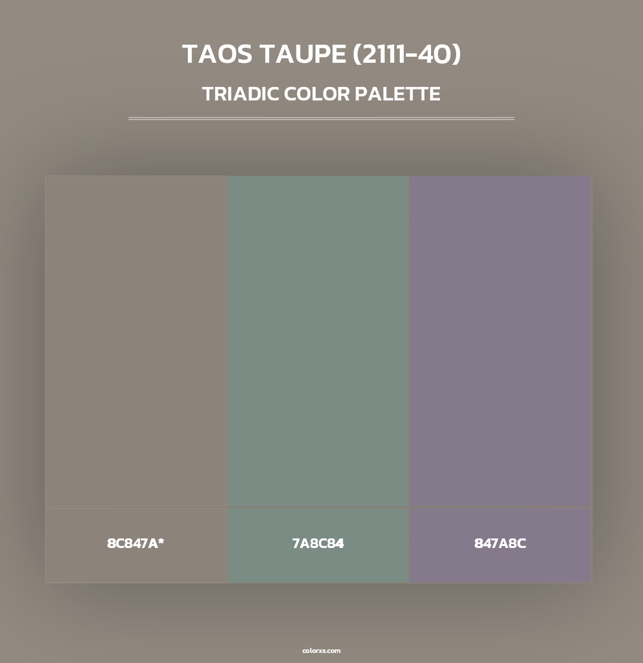 Taos Taupe (2111-40) - Triadic Color Palette