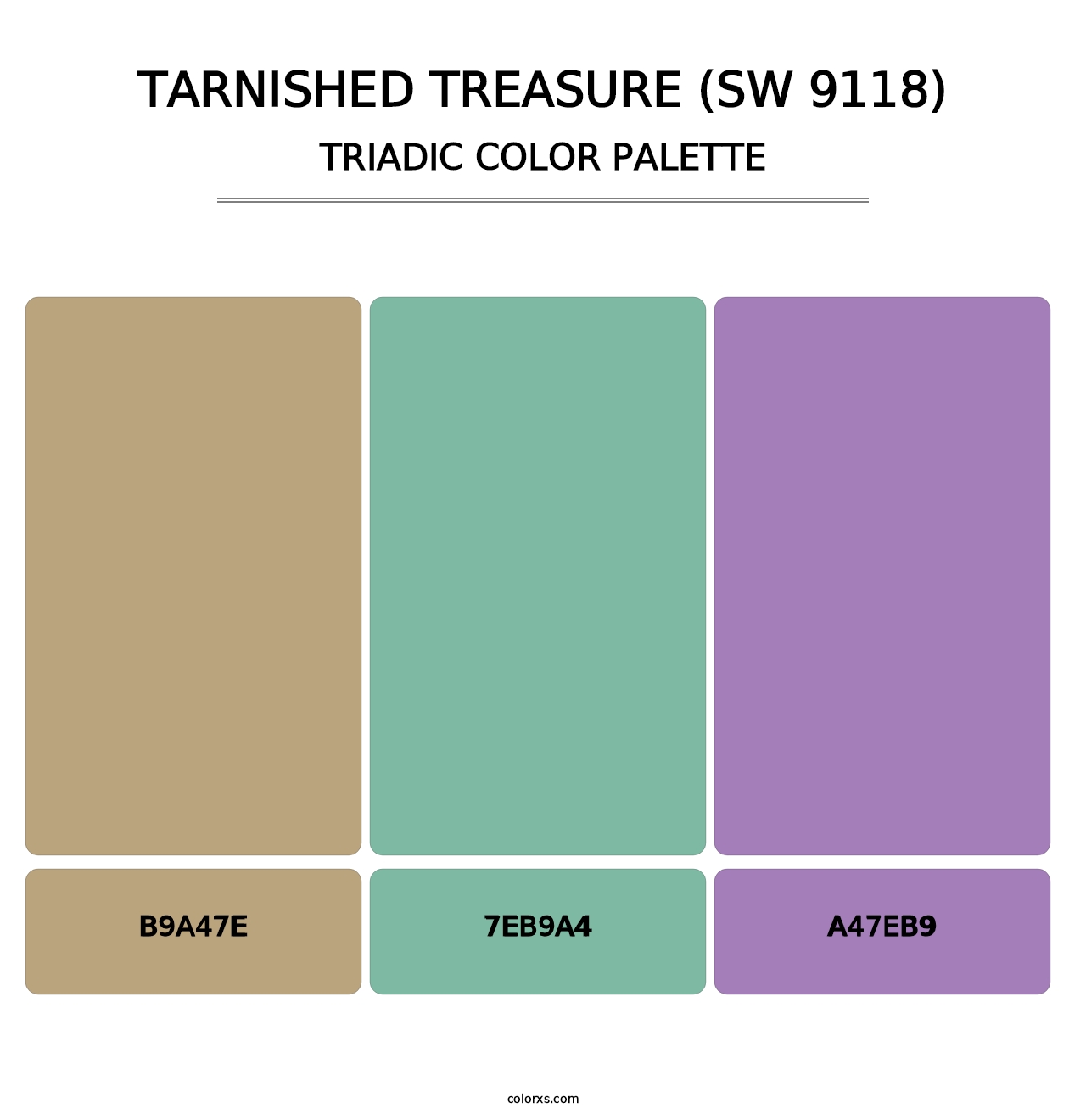 Tarnished Treasure (SW 9118) - Triadic Color Palette