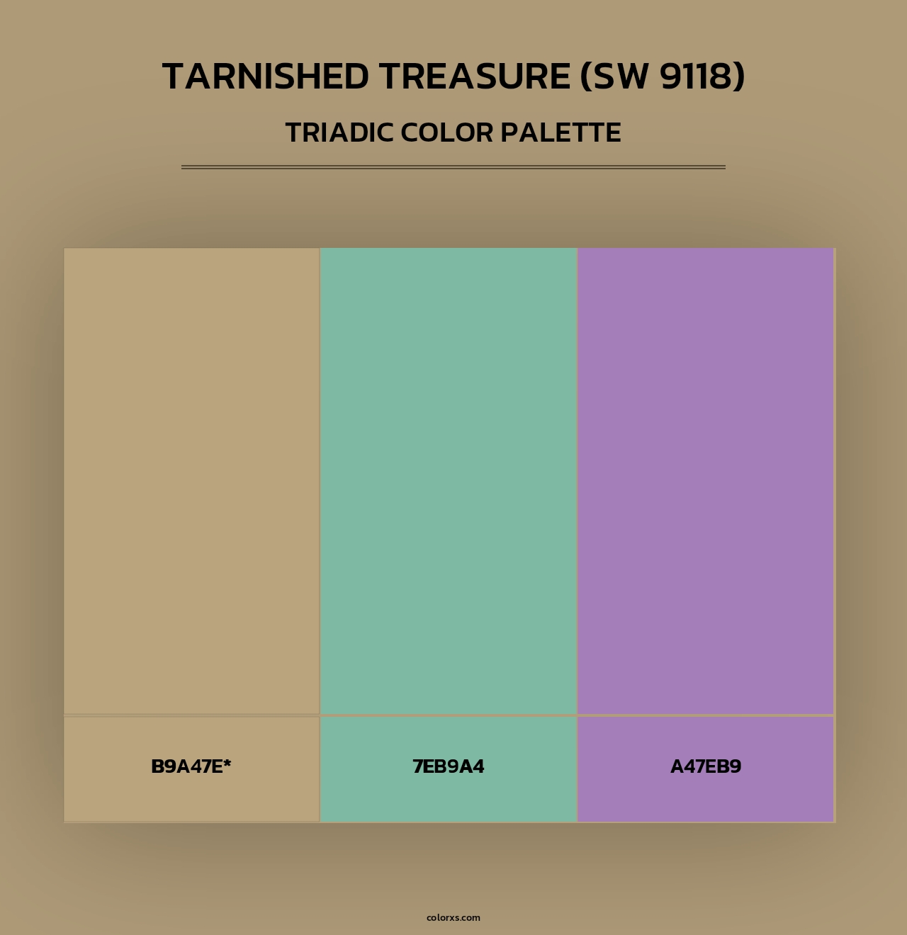 Tarnished Treasure (SW 9118) - Triadic Color Palette