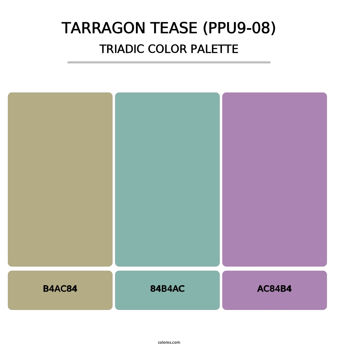 Tarragon Tease (PPU9-08) - Triadic Color Palette