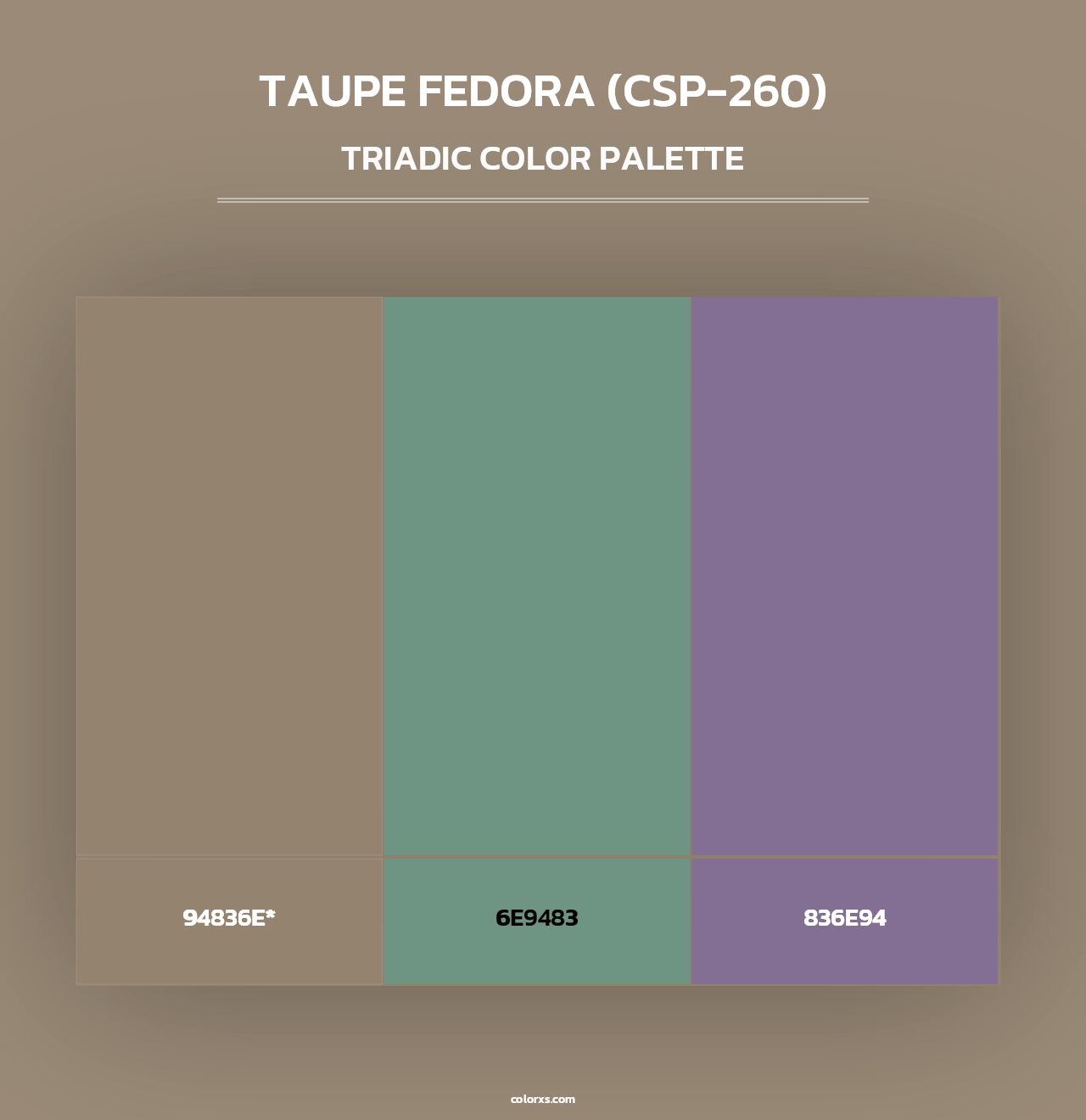 Taupe Fedora (CSP-260) - Triadic Color Palette