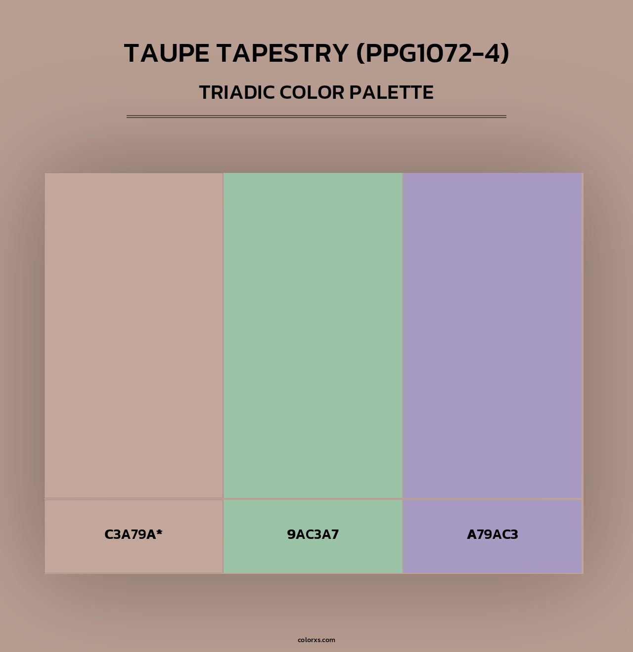 Taupe Tapestry (PPG1072-4) - Triadic Color Palette