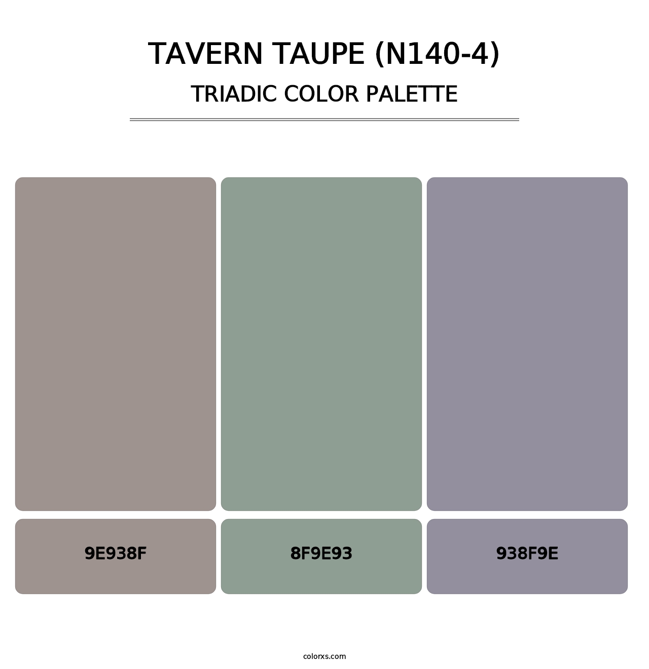 Tavern Taupe (N140-4) - Triadic Color Palette