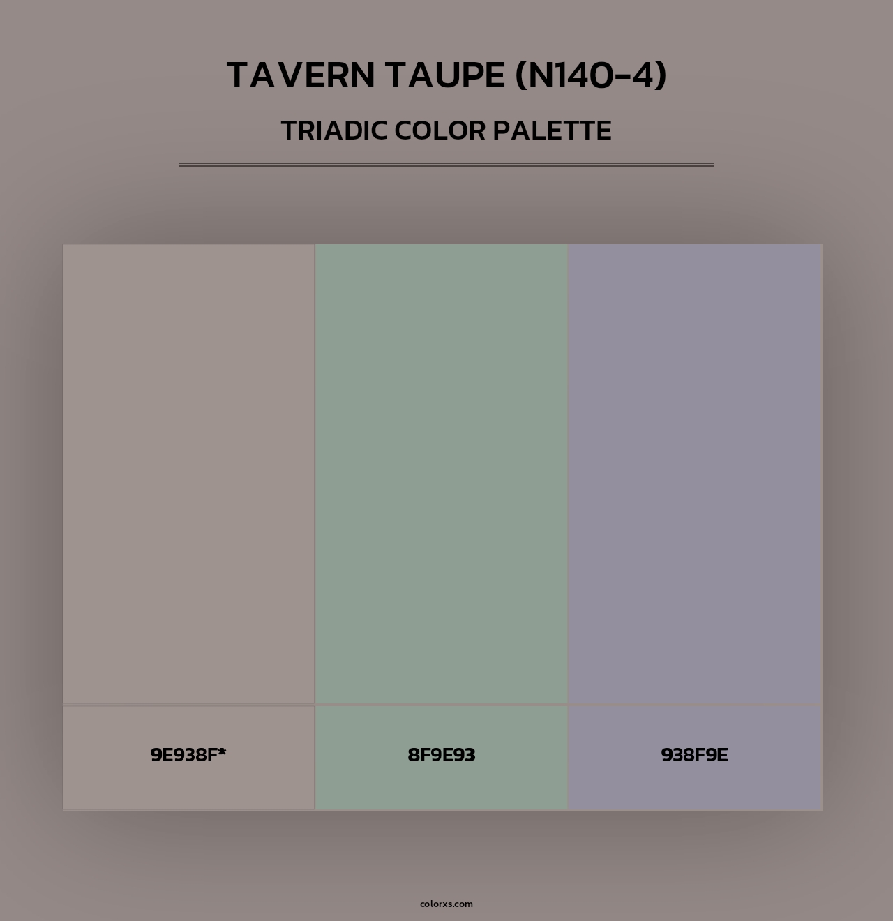 Tavern Taupe (N140-4) - Triadic Color Palette