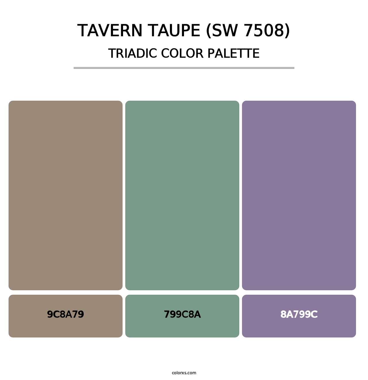 Tavern Taupe (SW 7508) - Triadic Color Palette