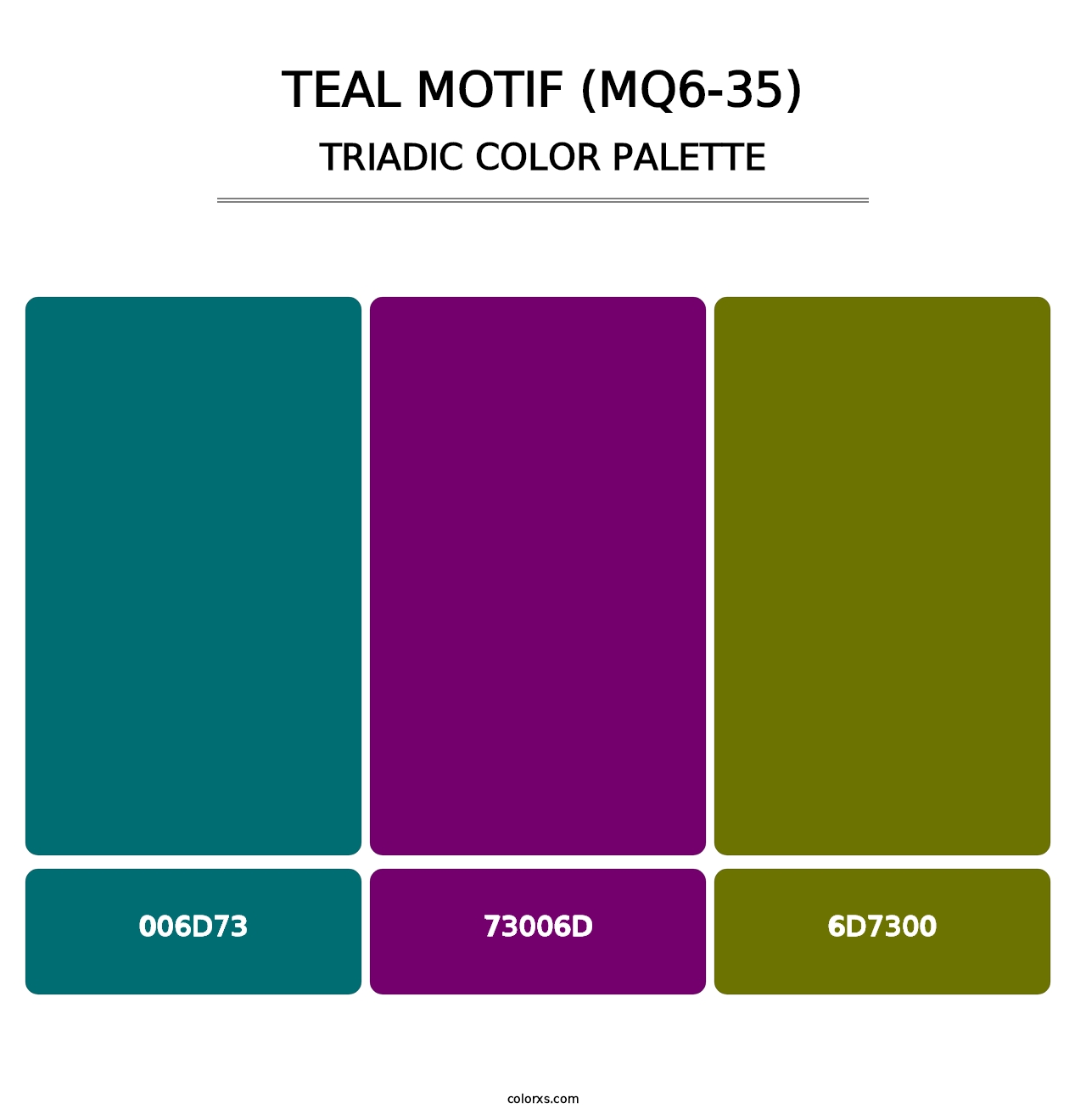 Teal Motif (MQ6-35) - Triadic Color Palette