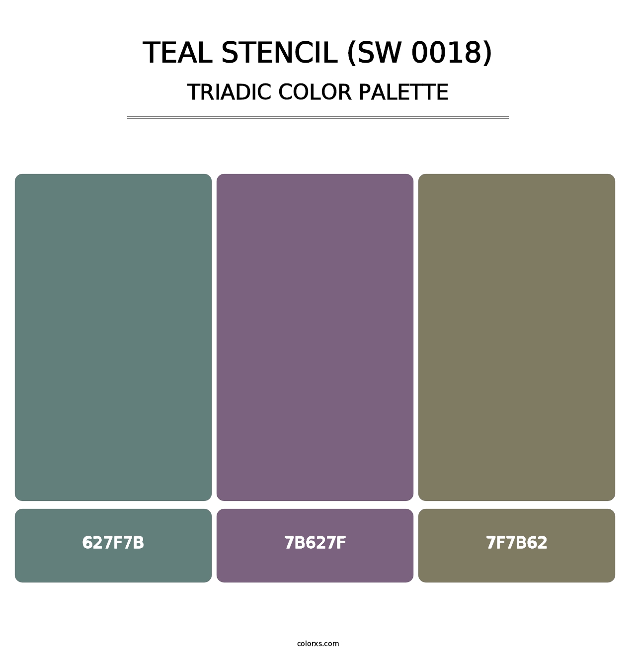 Teal Stencil (SW 0018) - Triadic Color Palette