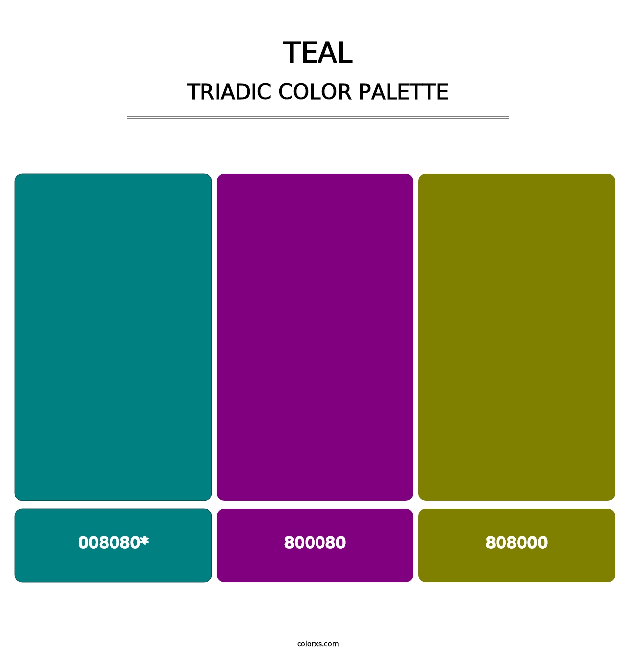 Teal - Triadic Color Palette