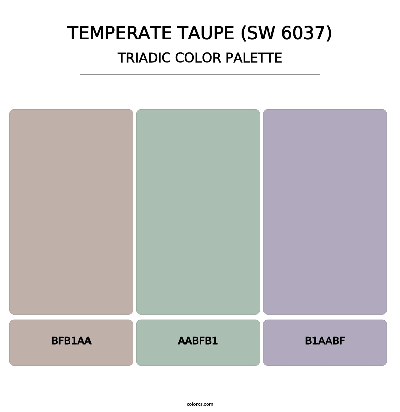Temperate Taupe (SW 6037) - Triadic Color Palette