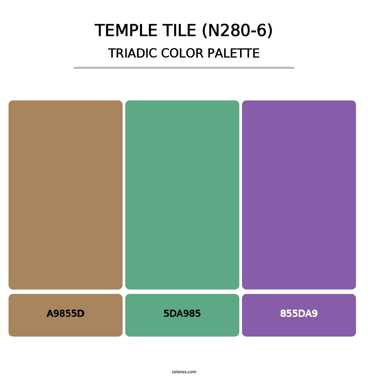 Temple Tile (N280-6) - Triadic Color Palette