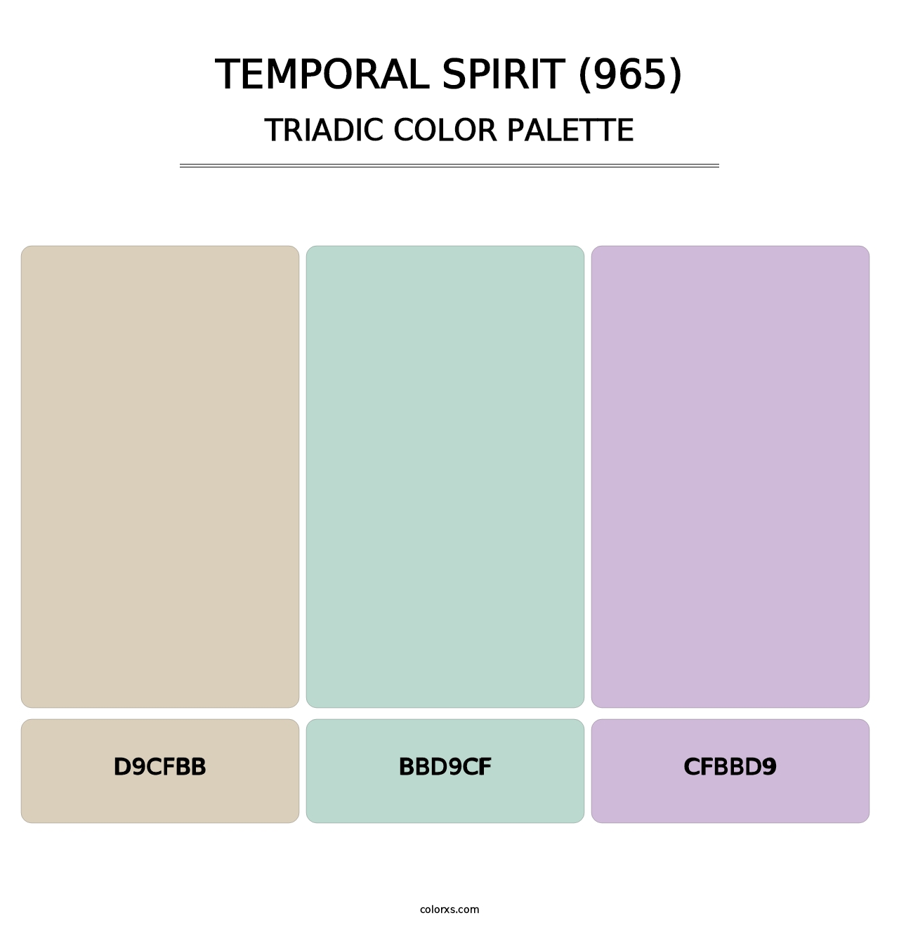 Temporal Spirit (965) - Triadic Color Palette