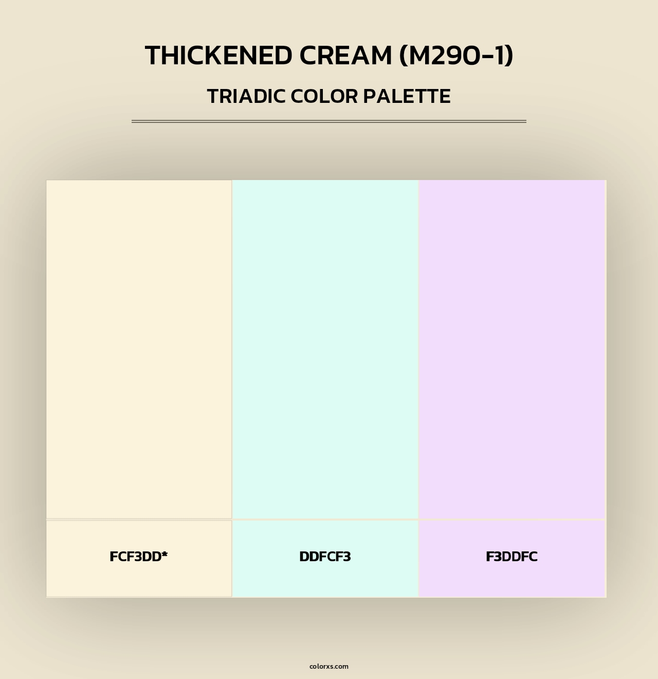 Thickened Cream (M290-1) - Triadic Color Palette