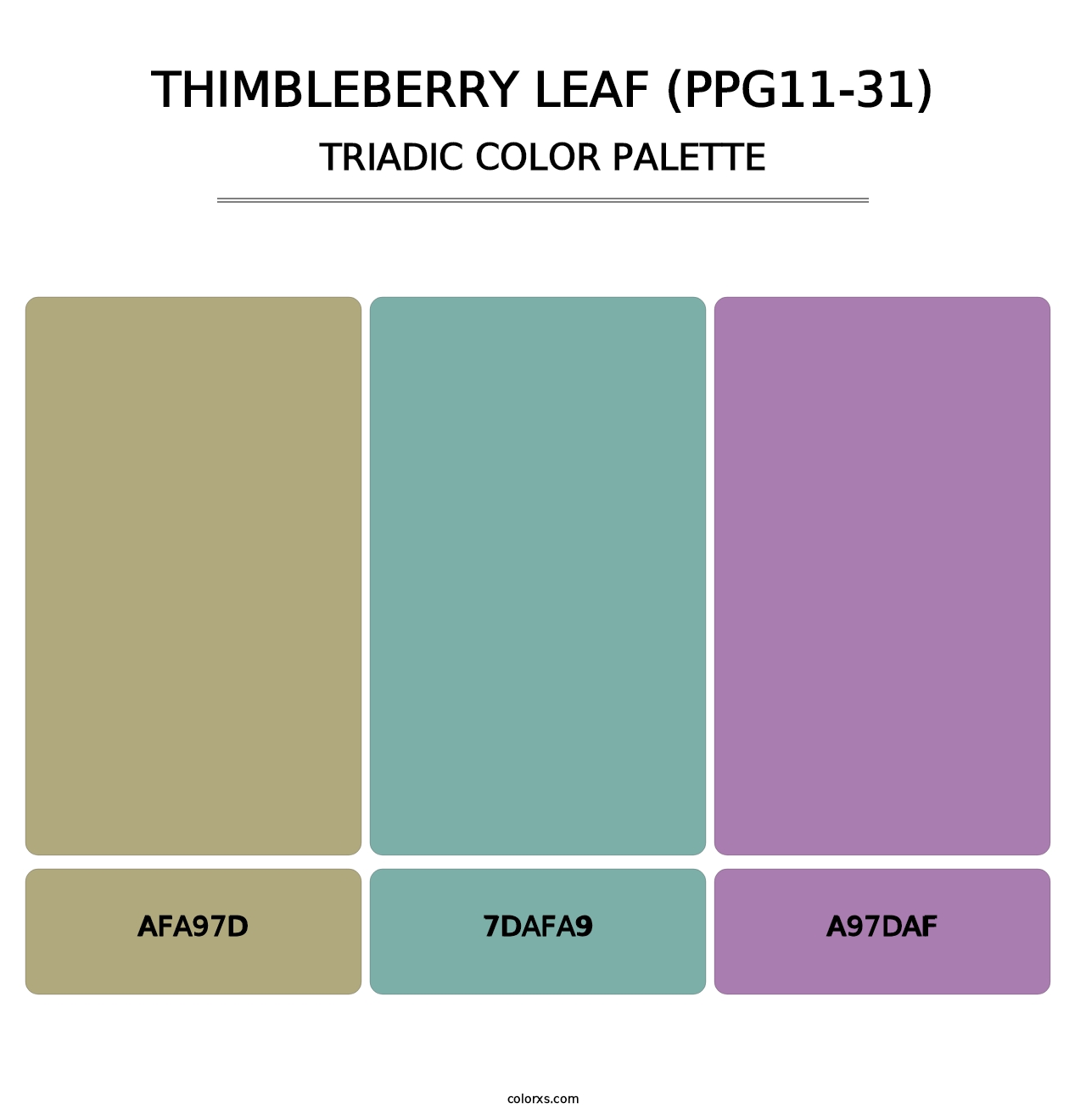 Thimbleberry Leaf (PPG11-31) - Triadic Color Palette