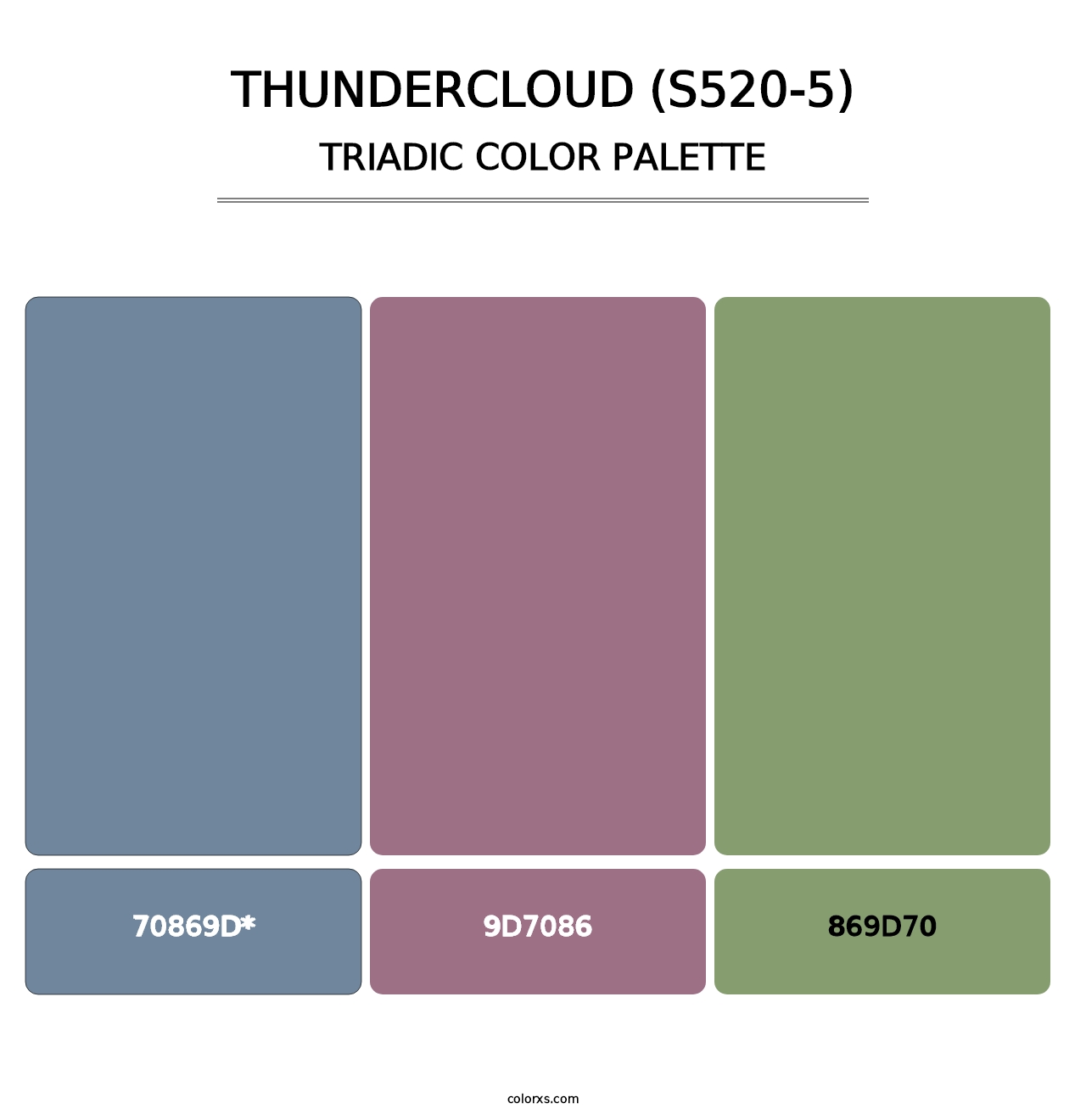 Thundercloud (S520-5) - Triadic Color Palette