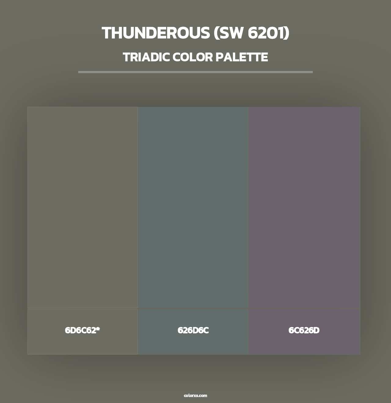 Thunderous (SW 6201) - Triadic Color Palette