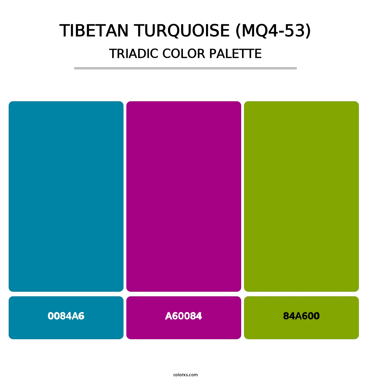 Tibetan Turquoise (MQ4-53) - Triadic Color Palette
