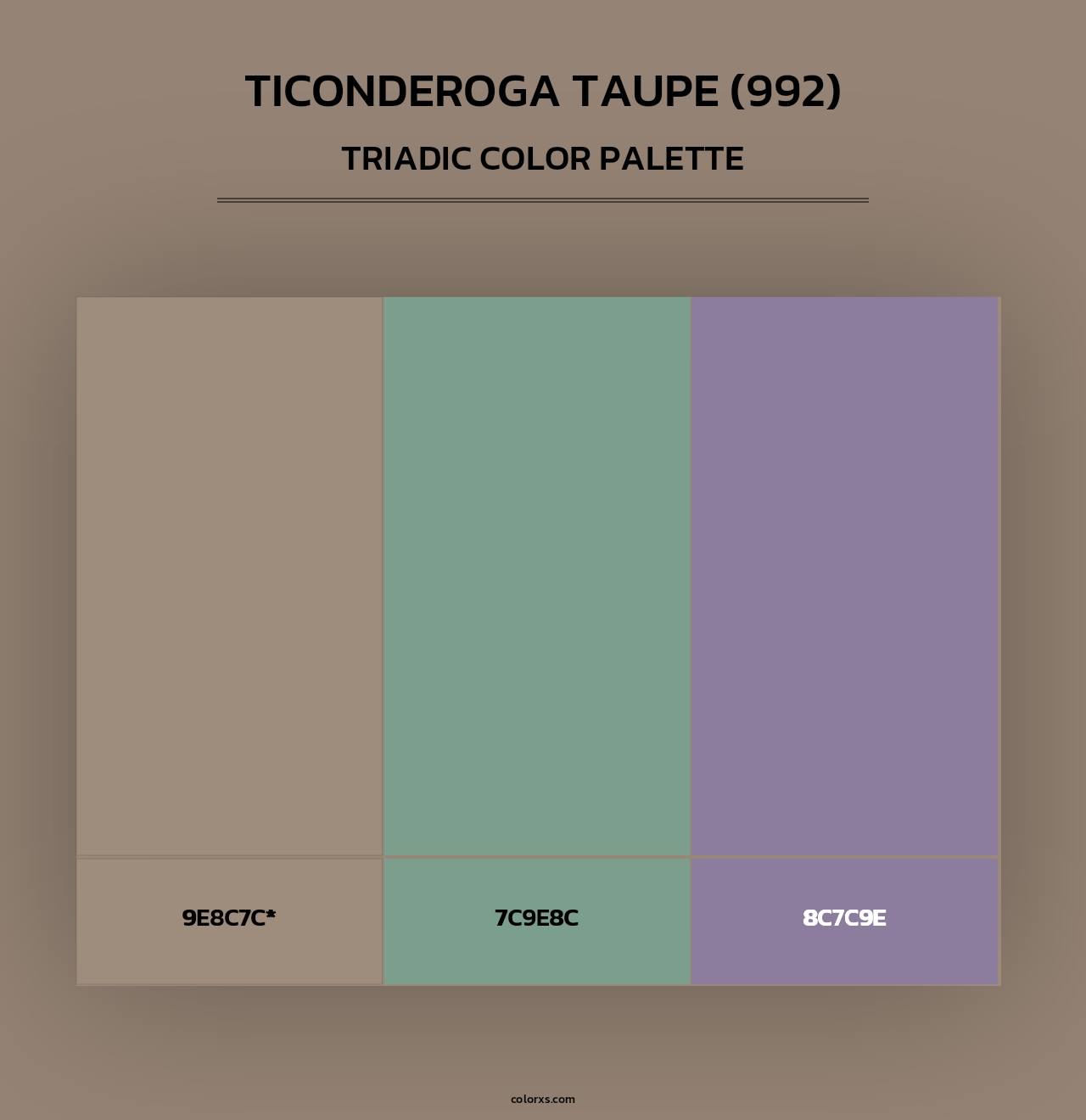 Ticonderoga Taupe (992) - Triadic Color Palette
