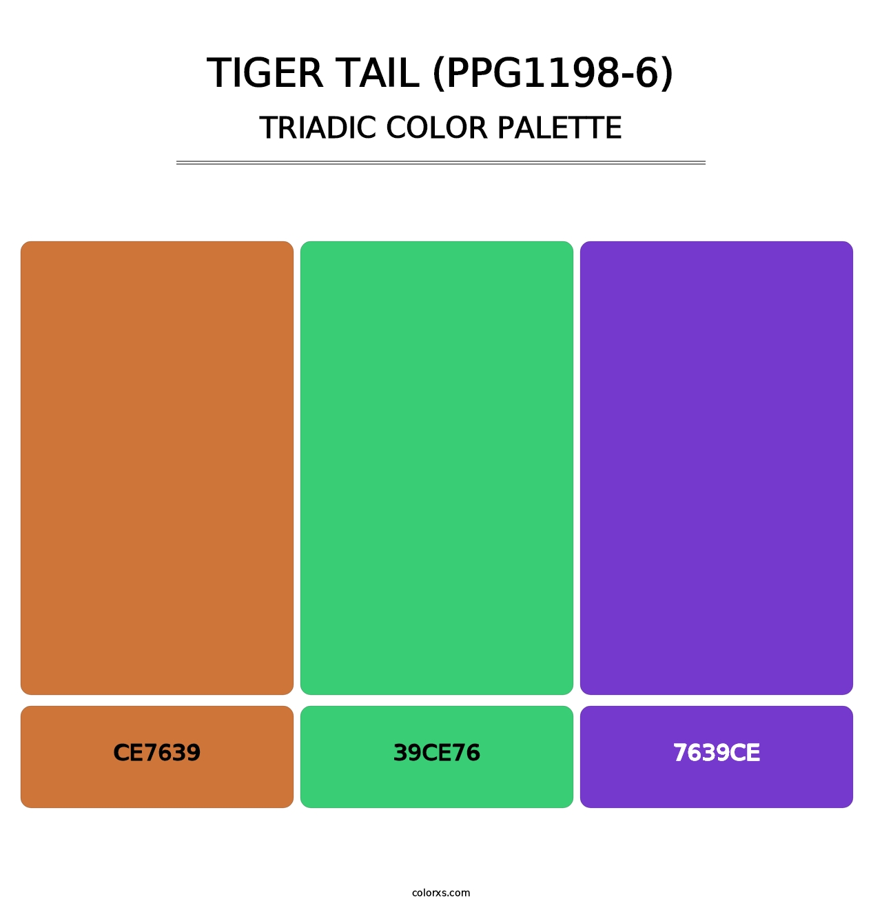 Tiger Tail (PPG1198-6) - Triadic Color Palette