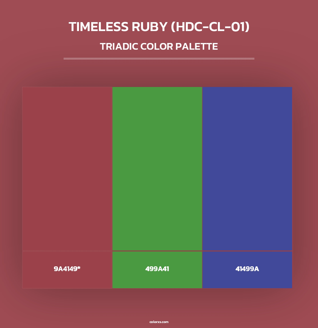Timeless Ruby (HDC-CL-01) - Triadic Color Palette
