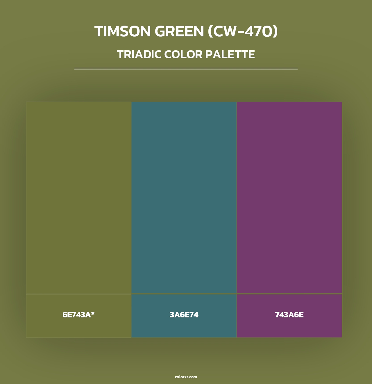 Timson Green (CW-470) - Triadic Color Palette