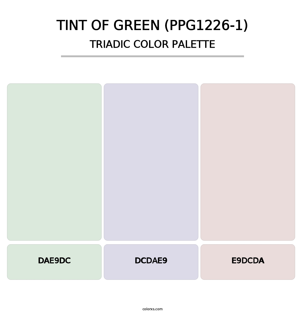 Tint Of Green (PPG1226-1) - Triadic Color Palette