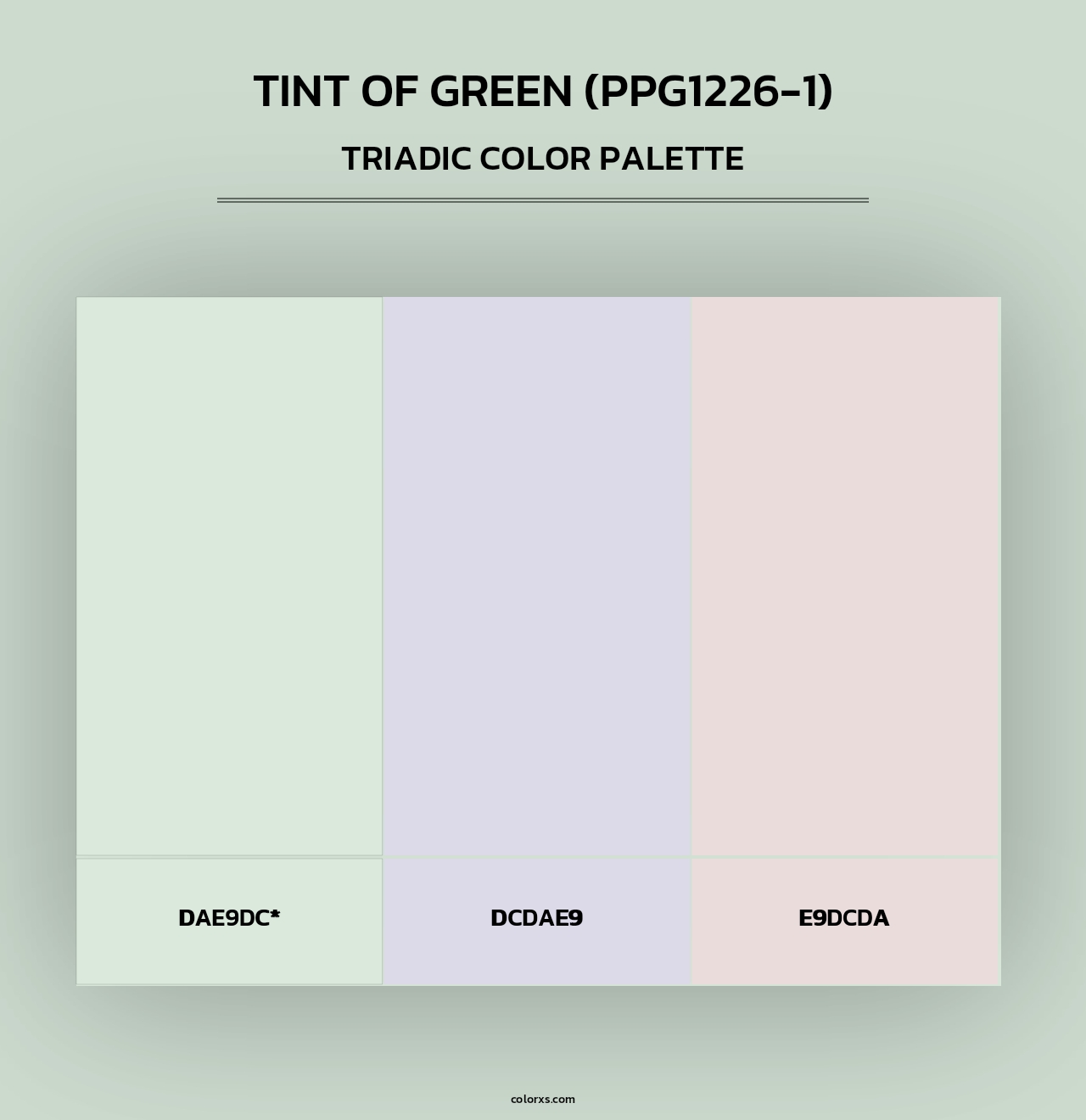 Tint Of Green (PPG1226-1) - Triadic Color Palette