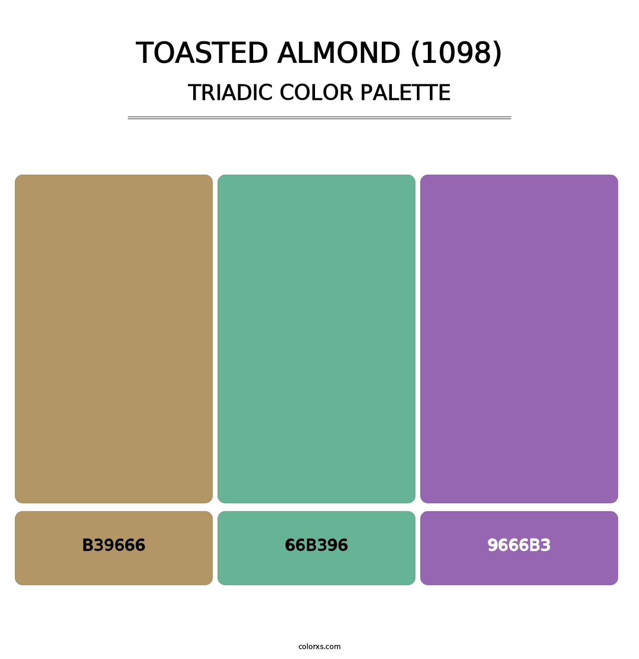 Toasted Almond (1098) - Triadic Color Palette