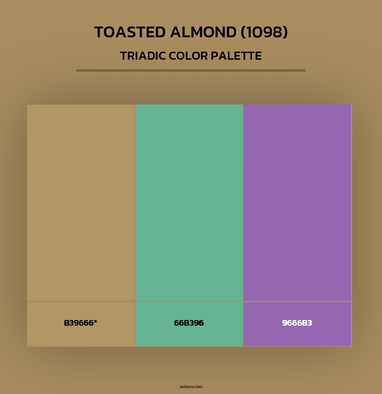Toasted Almond (1098) - Triadic Color Palette