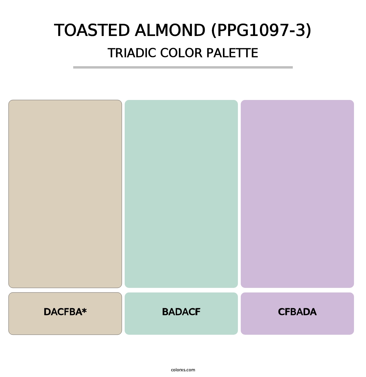 Toasted Almond (PPG1097-3) - Triadic Color Palette