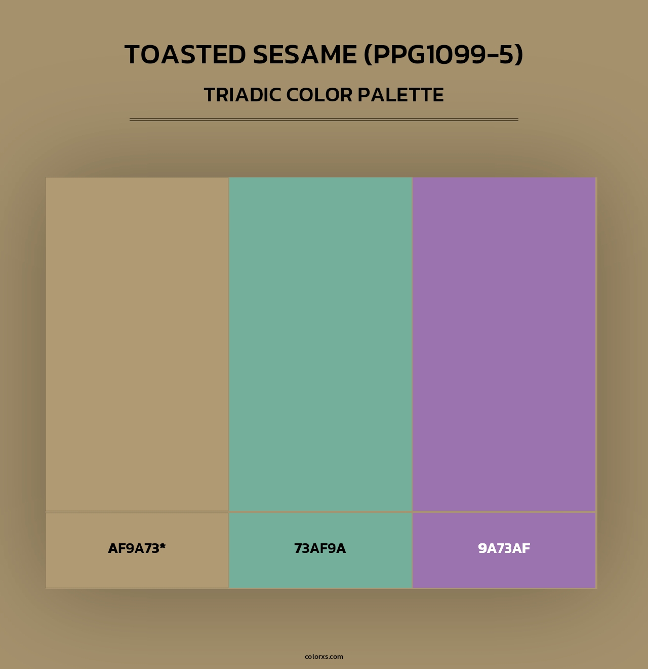 Toasted Sesame (PPG1099-5) - Triadic Color Palette