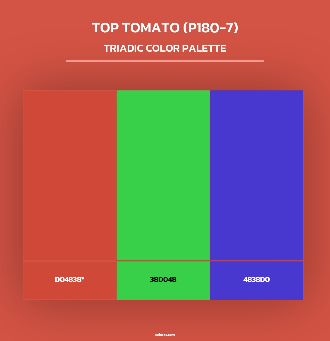 Top Tomato (P180-7) - Triadic Color Palette
