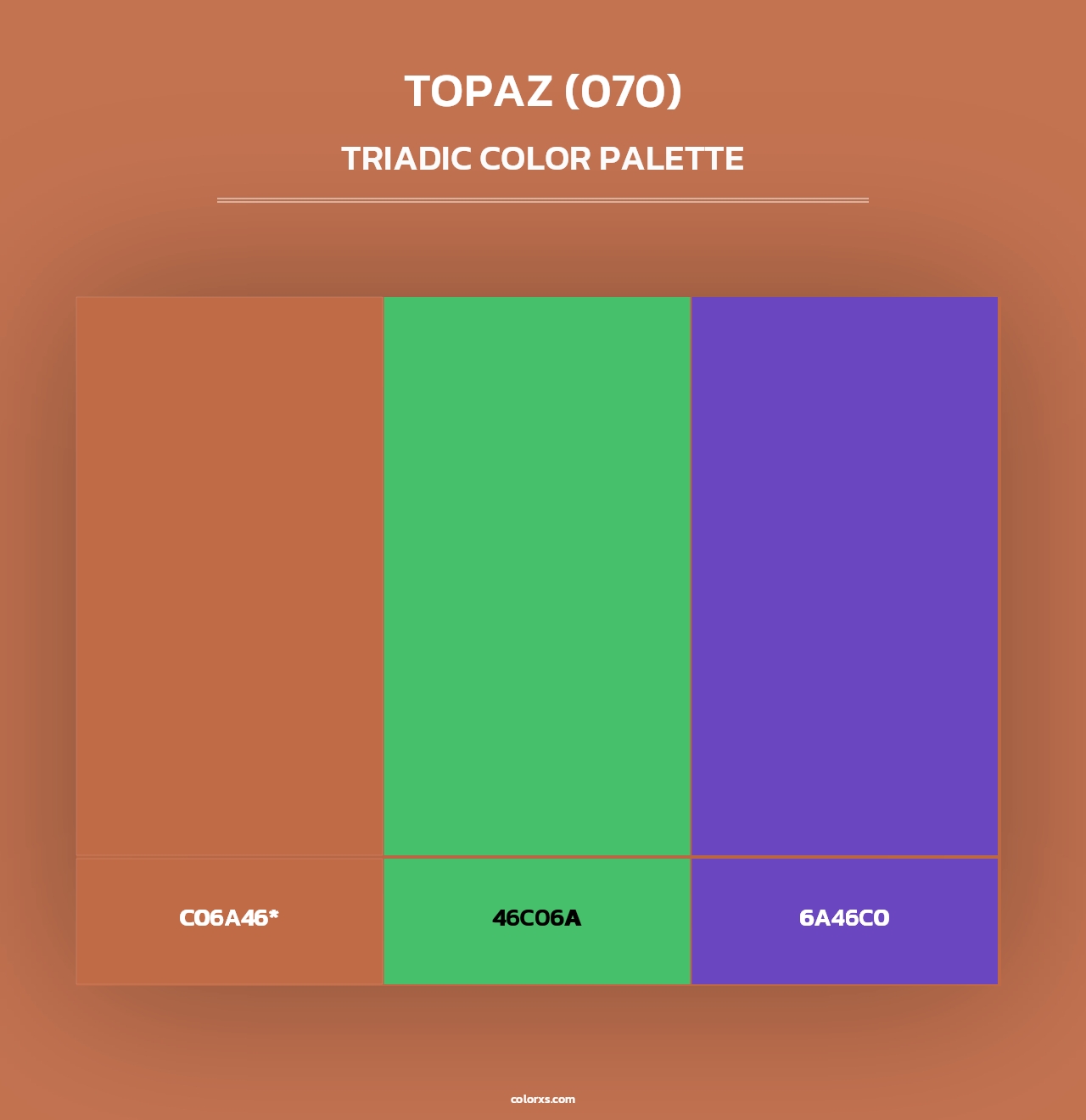 Topaz (070) - Triadic Color Palette