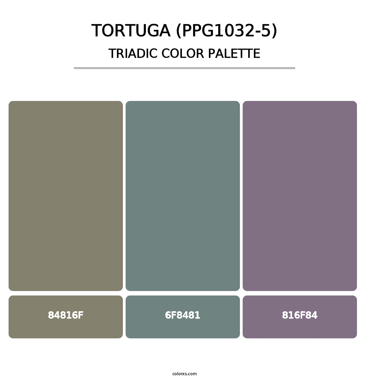 Tortuga (PPG1032-5) - Triadic Color Palette