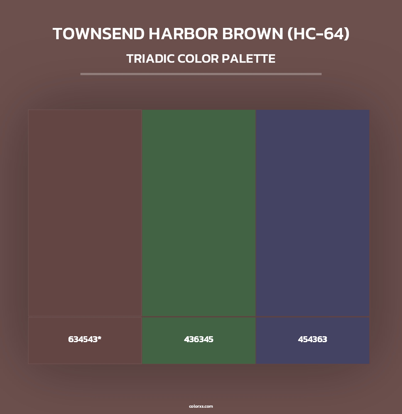 Townsend Harbor Brown (HC-64) - Triadic Color Palette