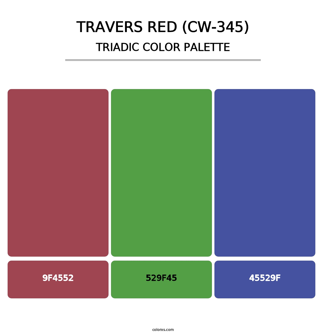Travers Red (CW-345) - Triadic Color Palette
