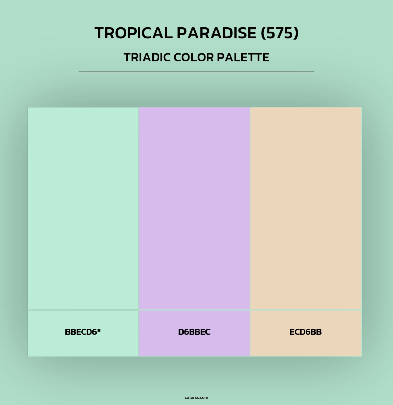 Tropical Paradise (575) - Triadic Color Palette