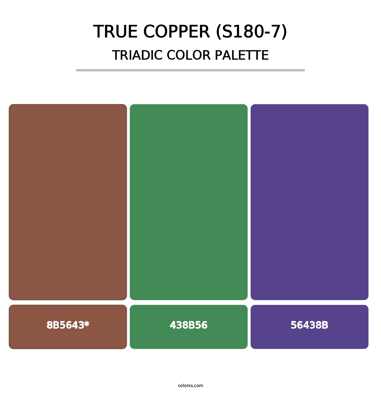 True Copper (S180-7) - Triadic Color Palette