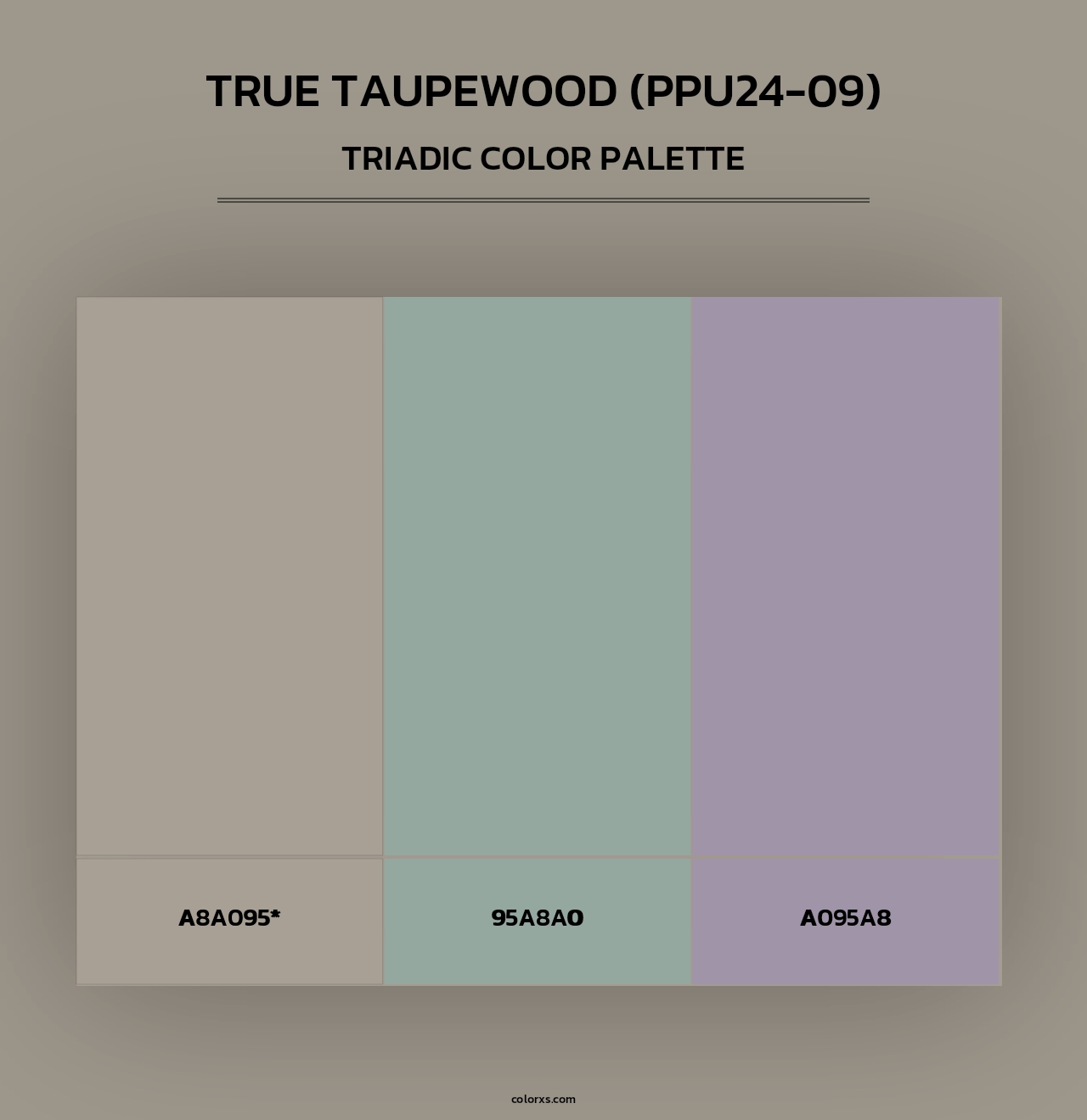 True Taupewood (PPU24-09) - Triadic Color Palette