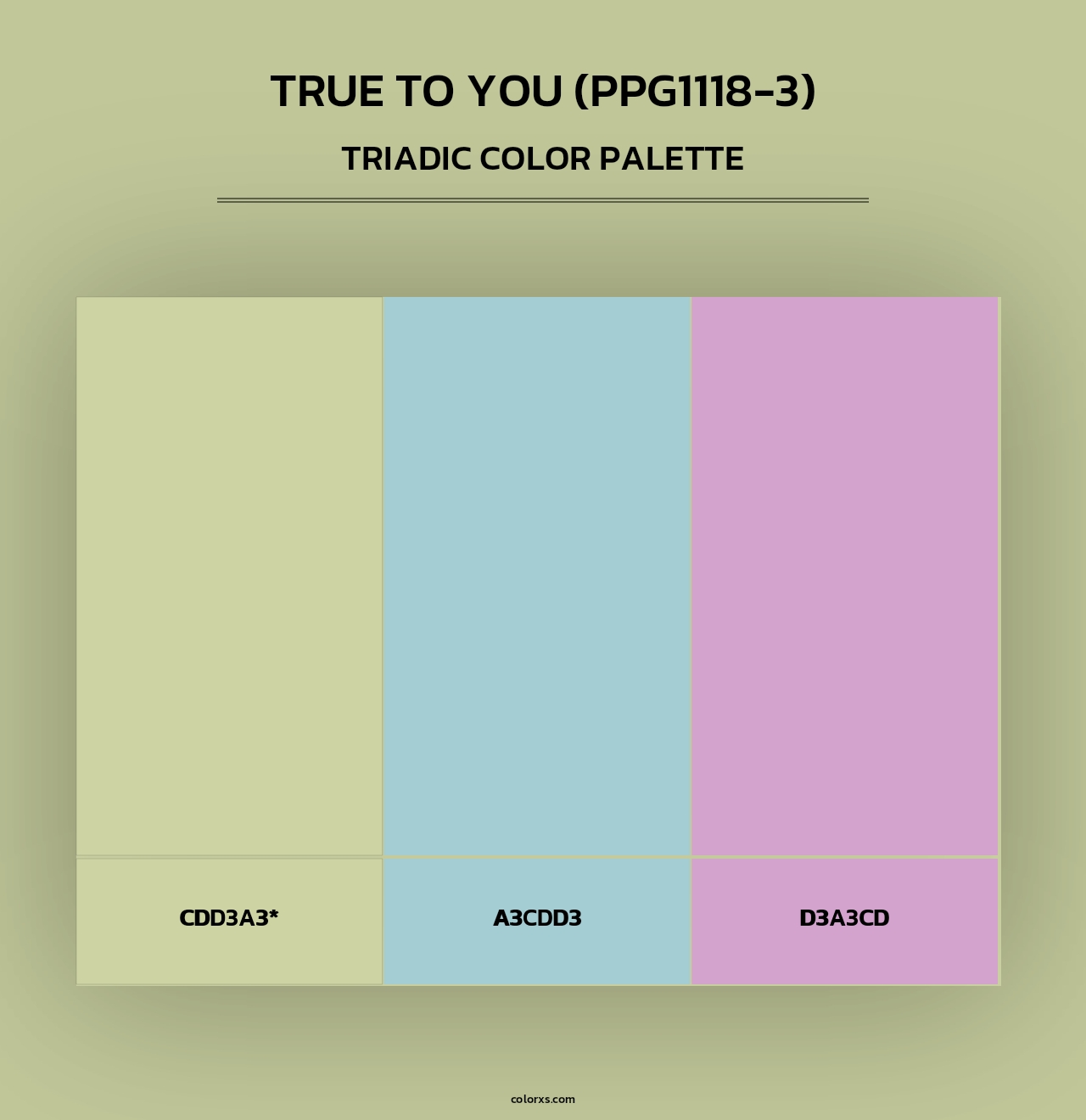 True To You (PPG1118-3) - Triadic Color Palette