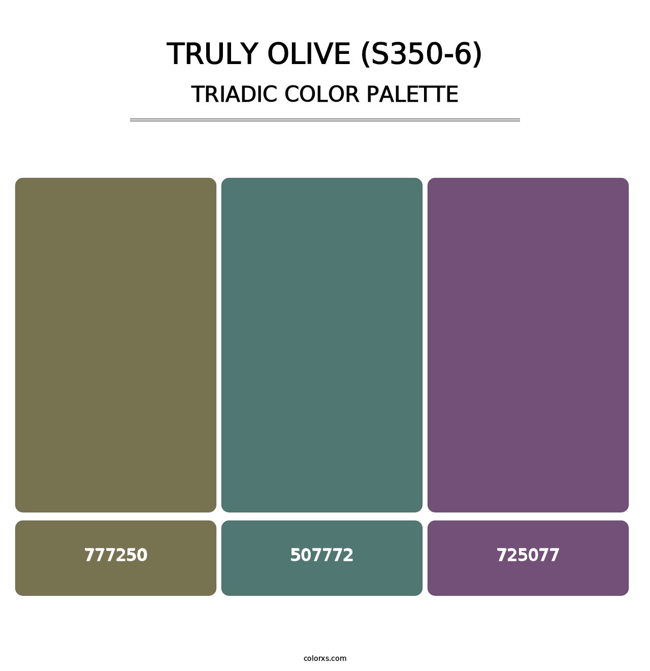 Truly Olive (S350-6) - Triadic Color Palette