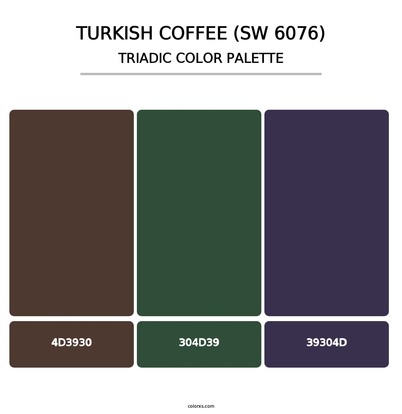 Turkish Coffee (SW 6076) - Triadic Color Palette