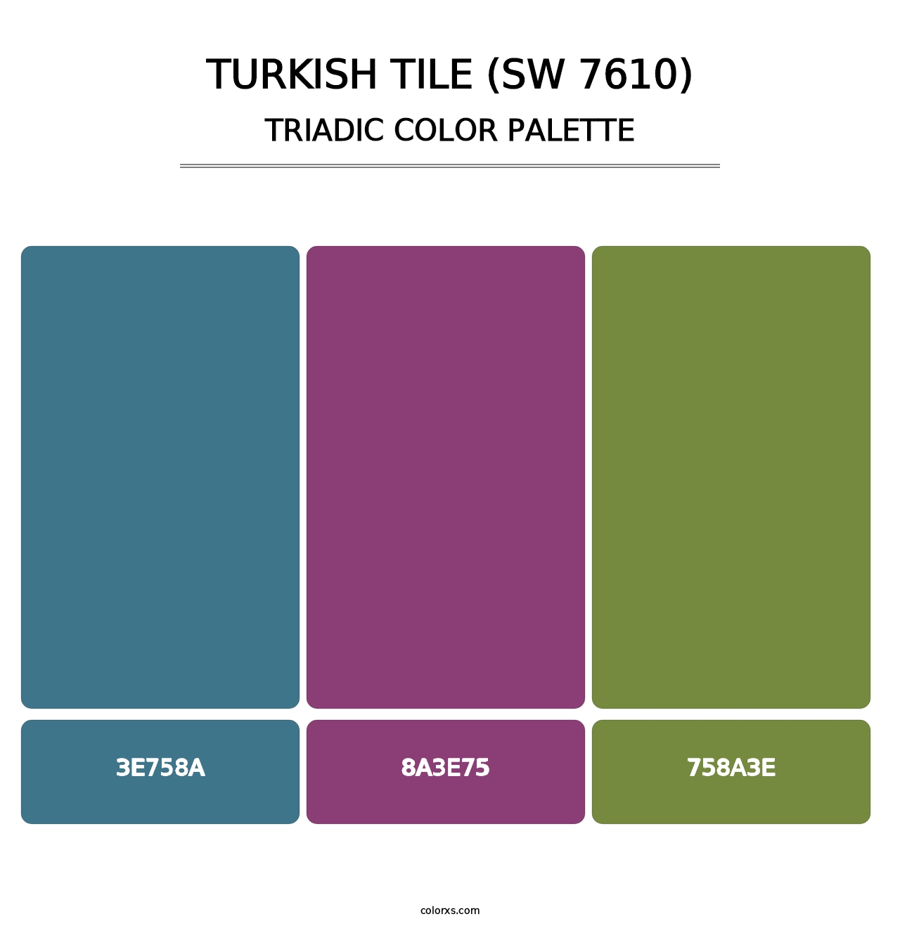 Turkish Tile (SW 7610) - Triadic Color Palette