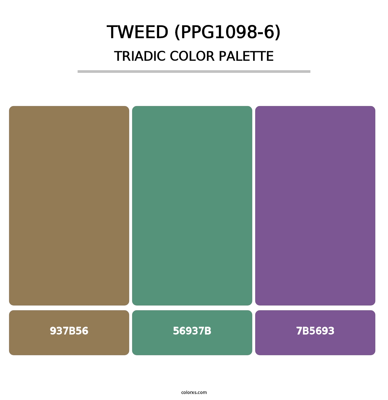 Tweed (PPG1098-6) - Triadic Color Palette