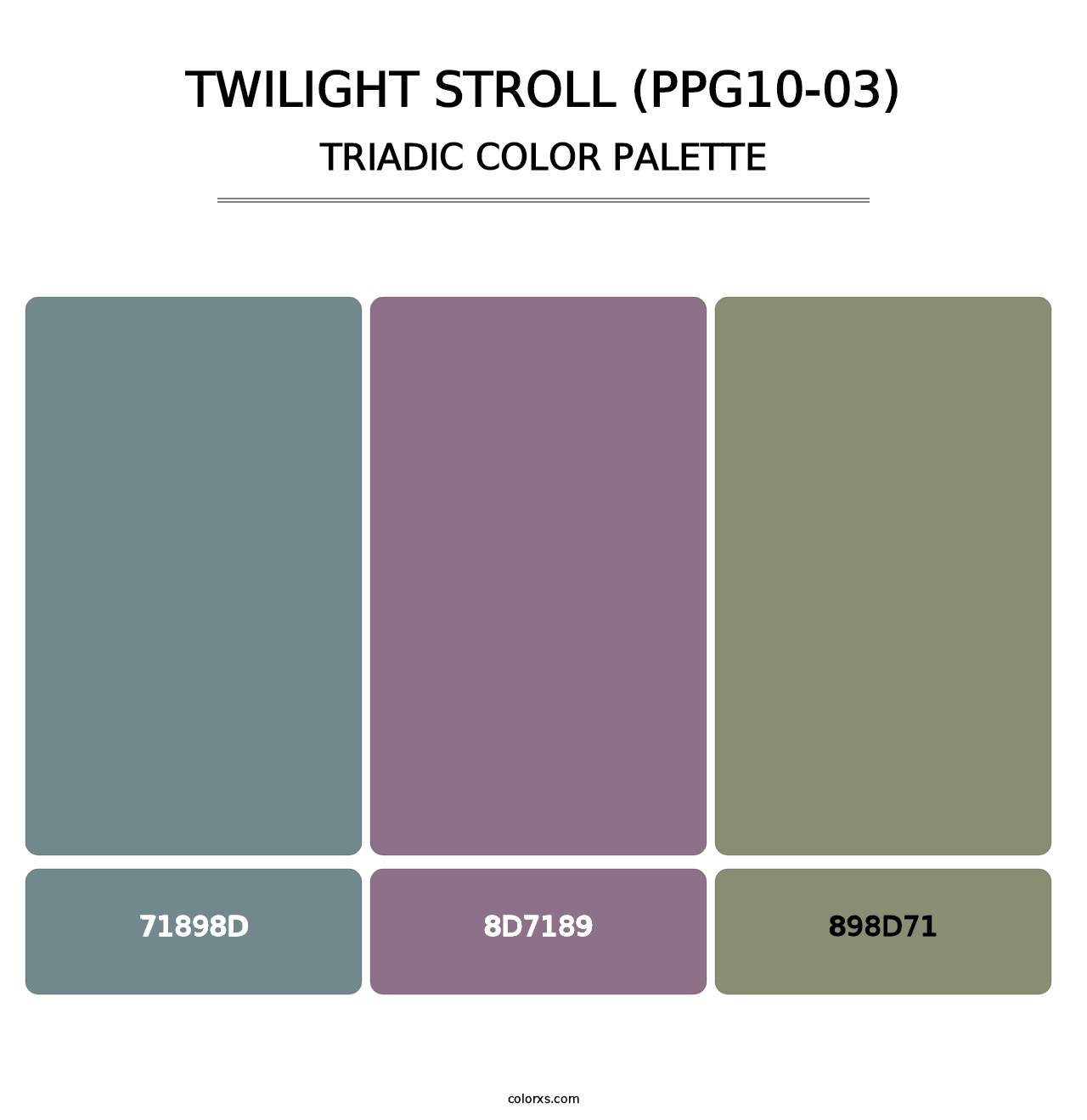Twilight Stroll (PPG10-03) - Triadic Color Palette