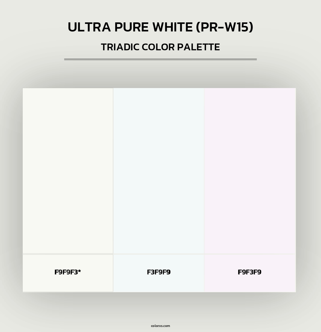 Ultra Pure White (PR-W15) - Triadic Color Palette