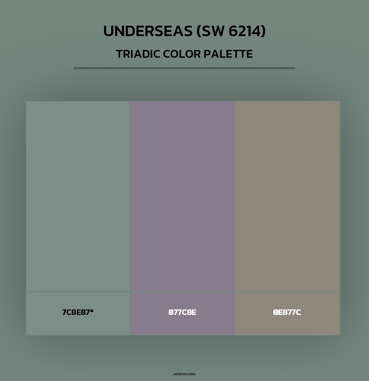 Underseas (SW 6214) - Triadic Color Palette
